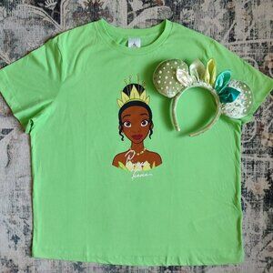 EUC Disney Parks Disney Princess Tiana S/S Shirt, SZ Med & EUC Tiana Minnie Ears